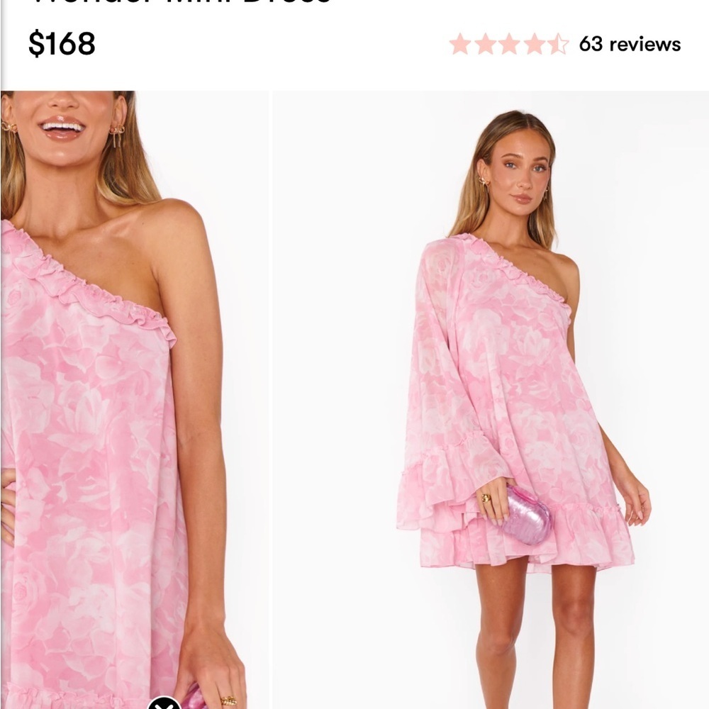 Show Me Your Mumu Pink One Shoulder Wonder Dress Size Small - Picture 5 of 7